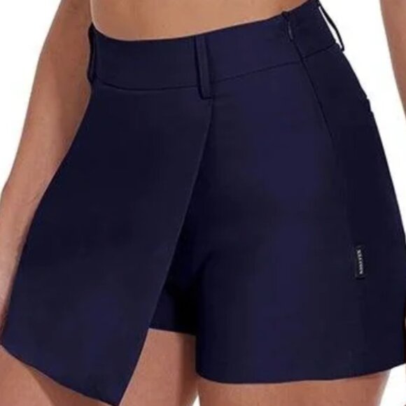 Dark Blue 15" High Waist Golf Skort with Pockets - Picture 1 of 3